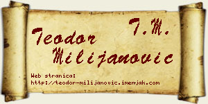 Teodor Milijanović vizit kartica